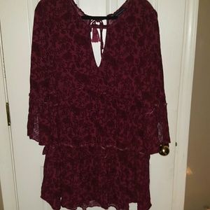 American Eagle Burgandy Boho Dress Sz XL